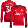 Camisolas Manchester United Van De Beek 34 1º Equipamento Principal 2023-24 Manga Comprida